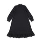 BACE COLLECTION BLACK QUILTED HIGH LOW RUFFLE DRESS [Final Sale]
