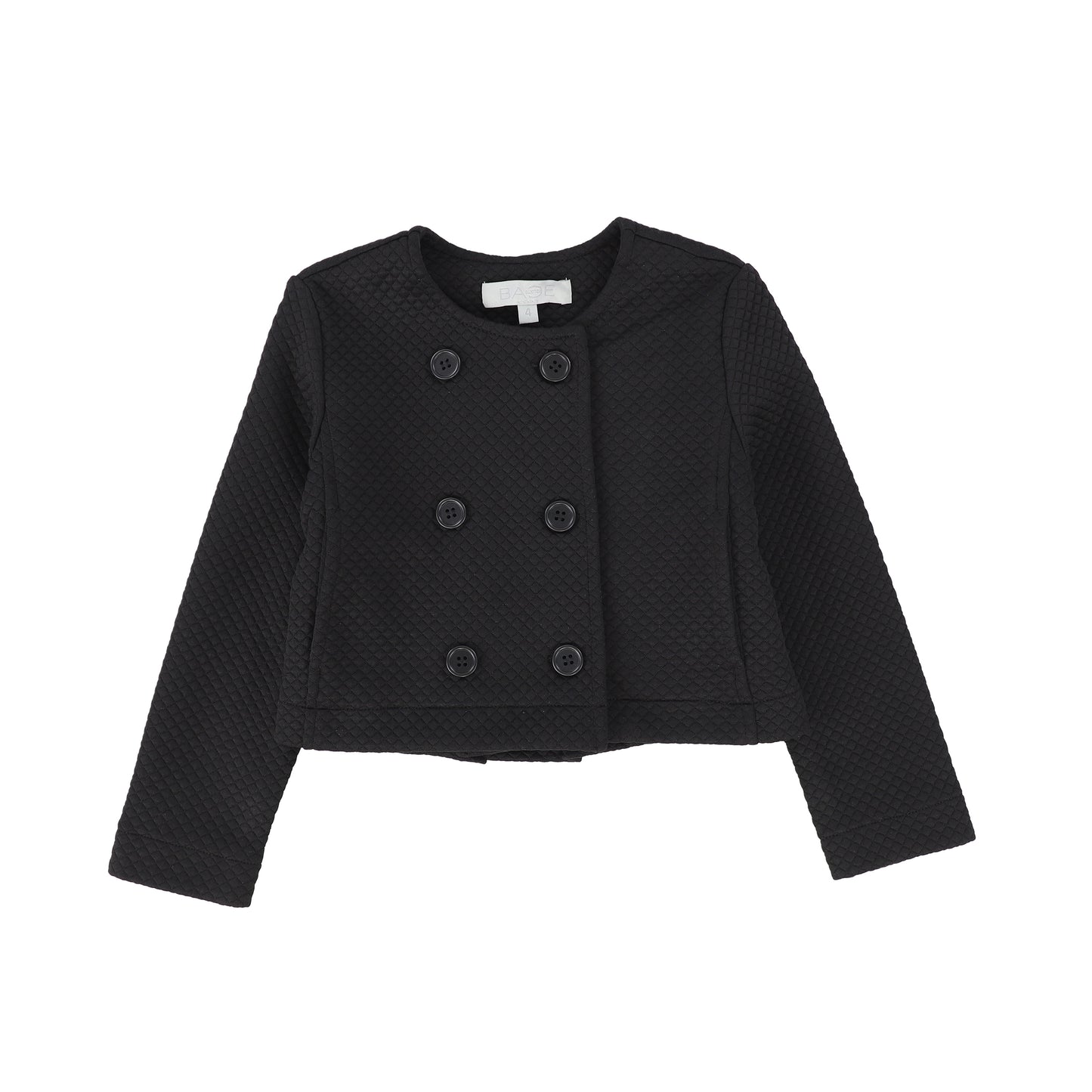 BACE COLLECTION BLACK QUILTED DOUBLE BREASTED BLAZER [Final Sale]