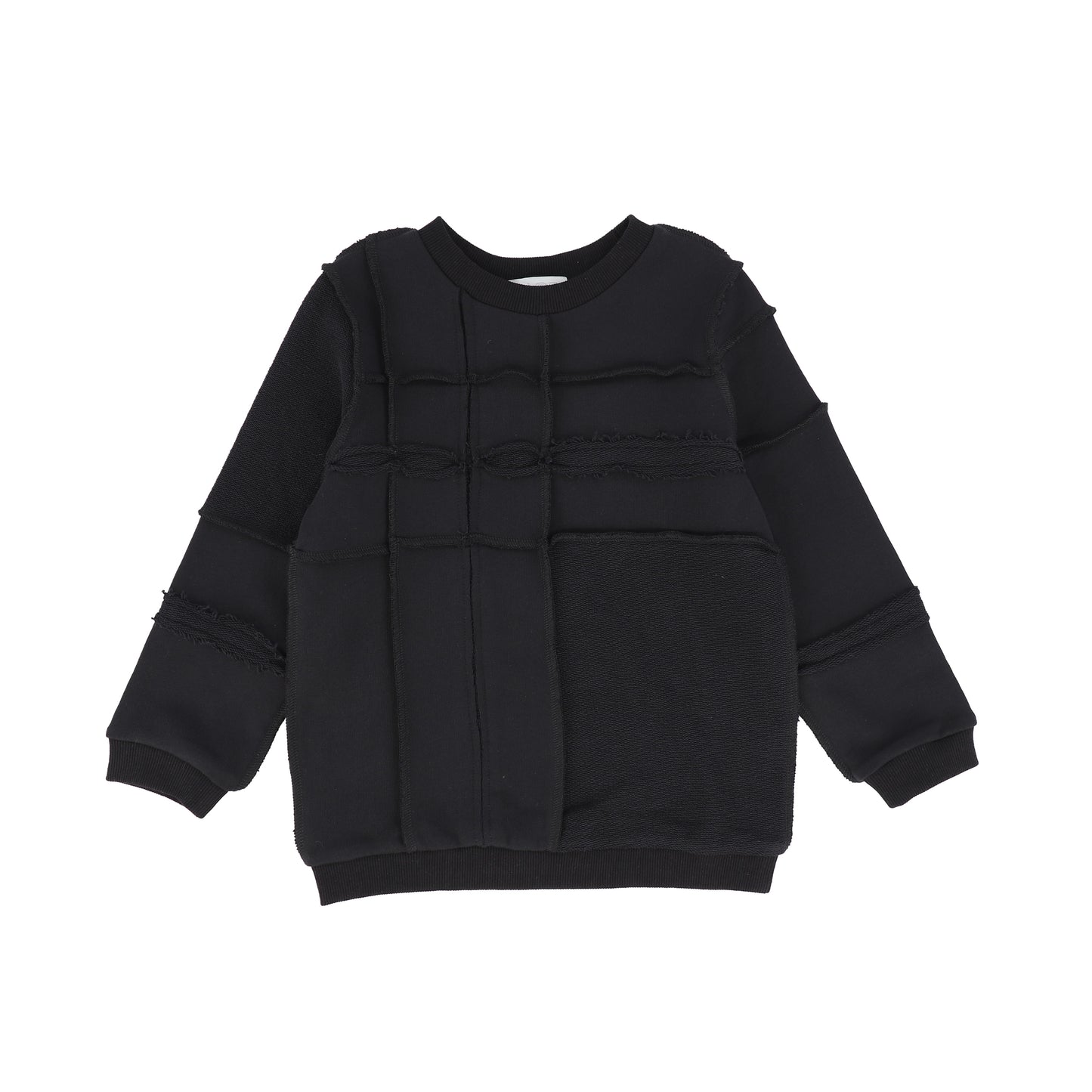 BACE COLLECTION BLACK PATCHWORK SWEATSHIRT [Final Sale]