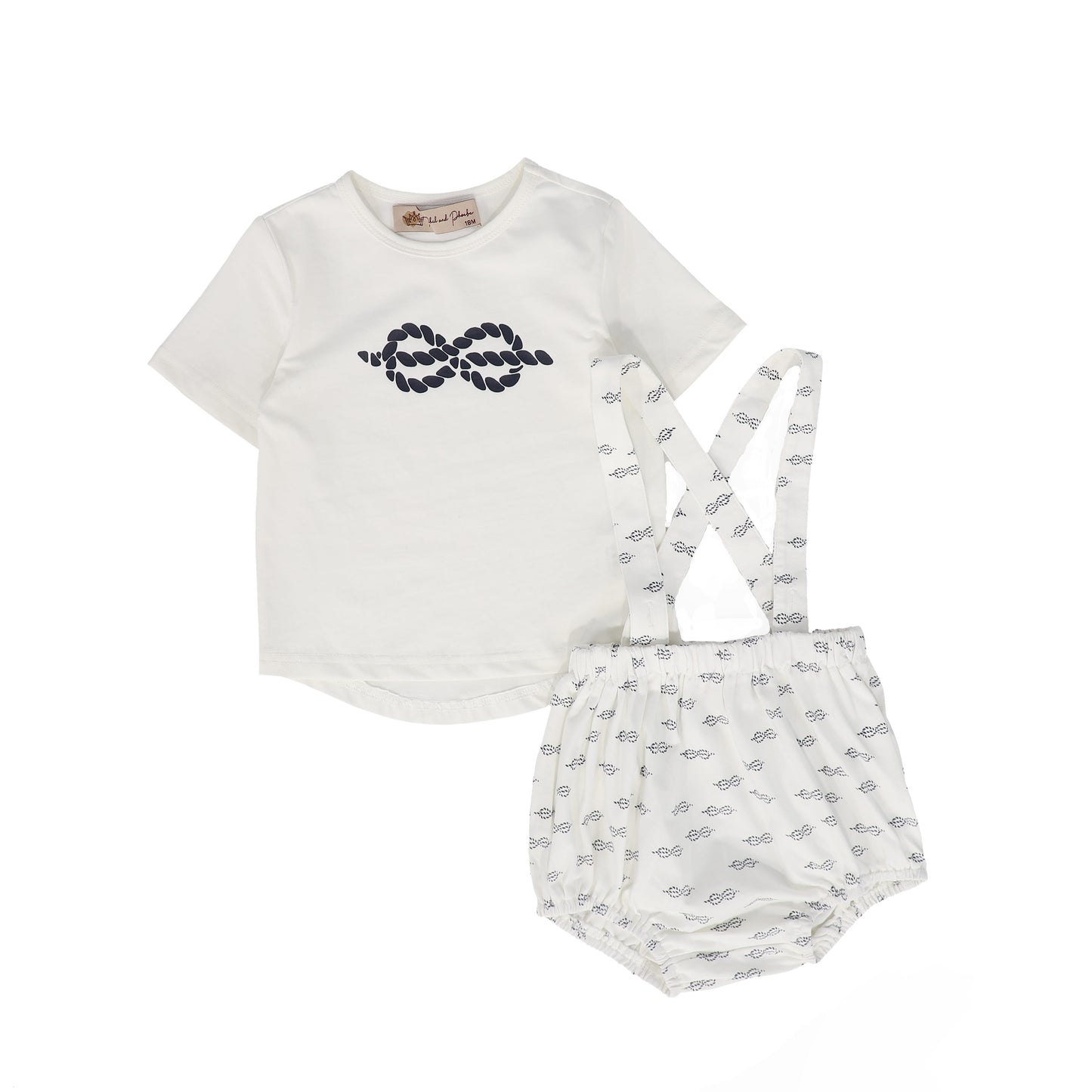 PHIL AND PHOEBE WHITE BOW PRINTED BLOOMER SET [FINAL SALE]