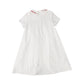 BACE COLLECTION WHITE SMOCKED COLLAR SS DRESS