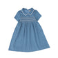 BACE COLLECTION BLUE SMOCKED COLLAR SS DRESS [FINAL SALE]
