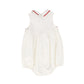 BACE COLLECTION WHITE SMOCKED COLLAR ROMPER