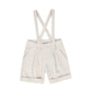 BACE COLLECTION TAN THIN STRIPED SUSPENDER SHORTS [FINAL SALE]