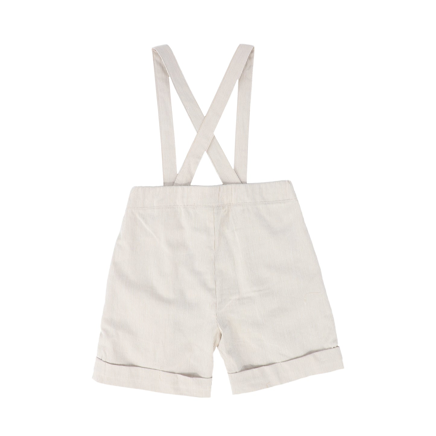 BACE COLLECTION TAN THIN STRIPED SUSPENDER SHORTS [FINAL SALE]