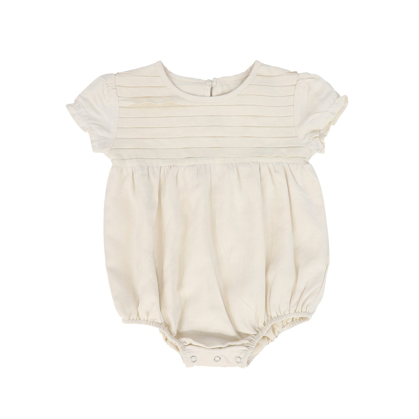 BACE COLLECTION OATMEAL PLEATED DETAIL BUBBLE ROMPER [FINAL SALE]