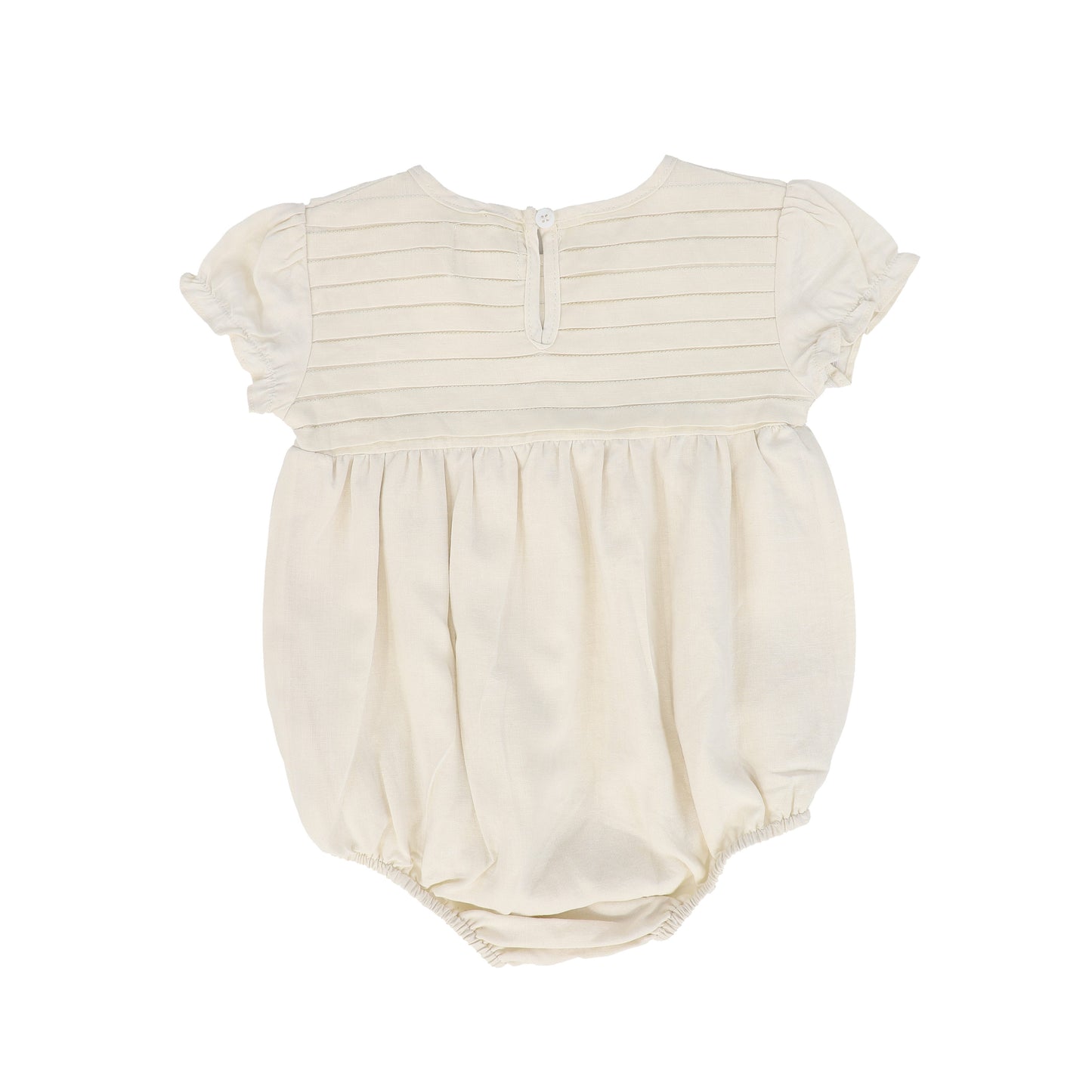 BACE COLLECTION OATMEAL PLEATED DETAIL BUBBLE ROMPER