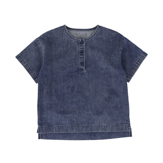 BACE COLLECTION DENIM HENLEY SS TEE