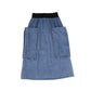 BAMBOO DARK DENIM ZIPPER BAND MAXI SKIRT [FINAL SALE]