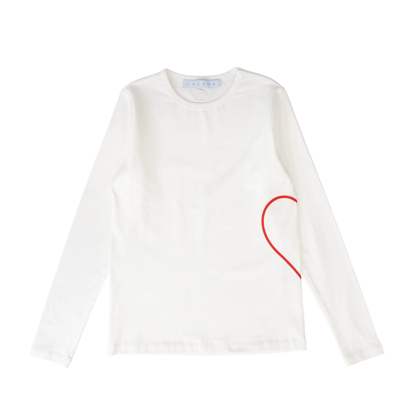 CABANA WHITE SIDE HEART T-SHIRT [FINAL SALE]