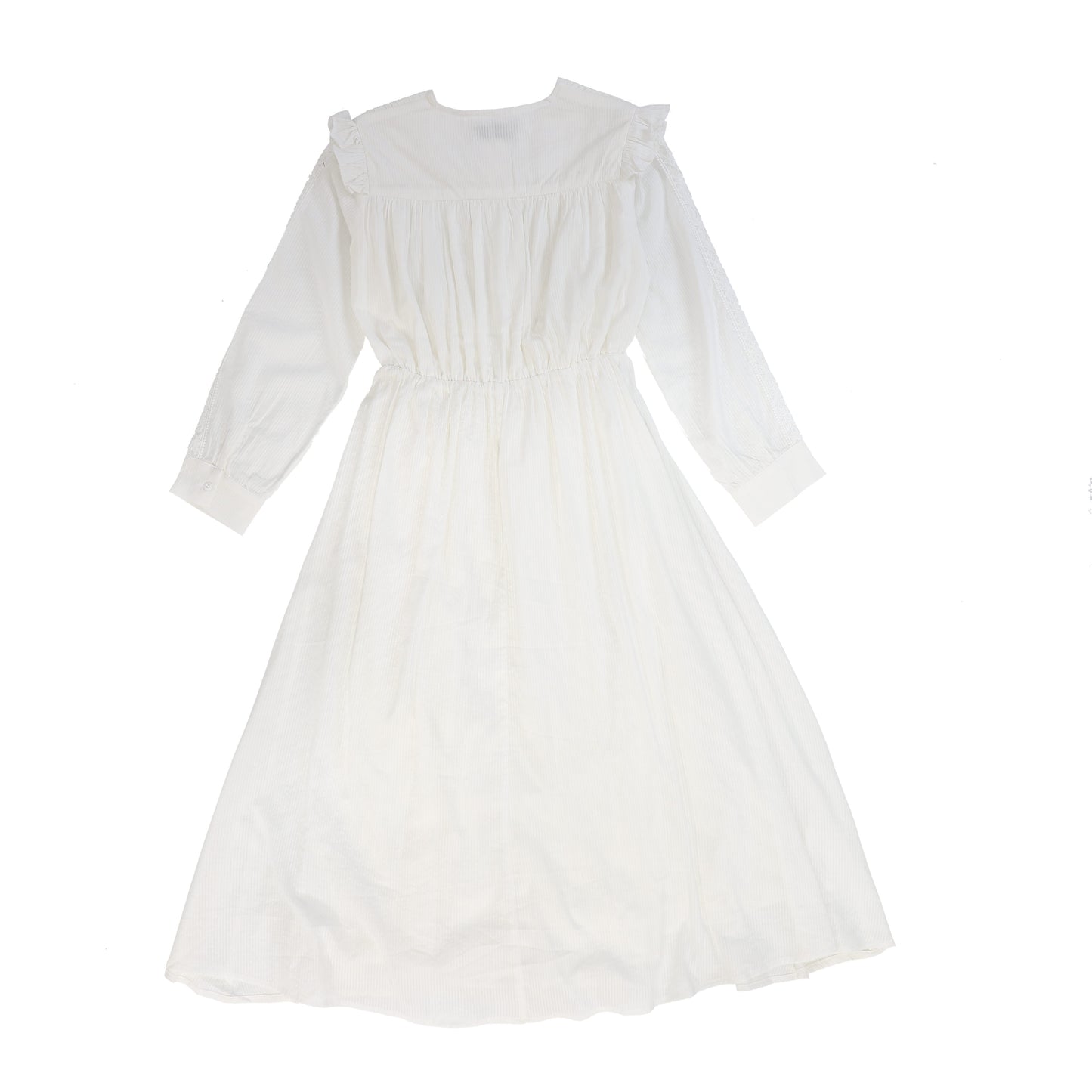 MINIMAL WHITE SLEEVE LACE DETAILED DRESS
