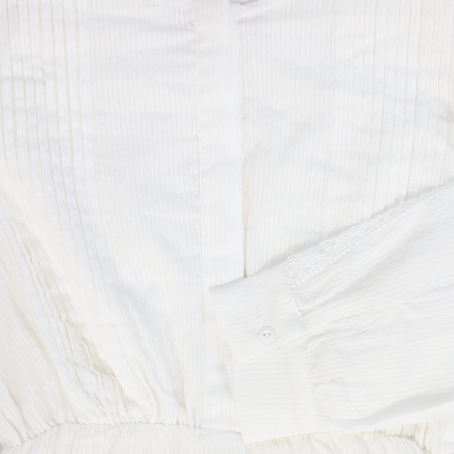 MINIMAL WHITE SLEEVE LACE DETAILED DRESS [FINAL SALE]
