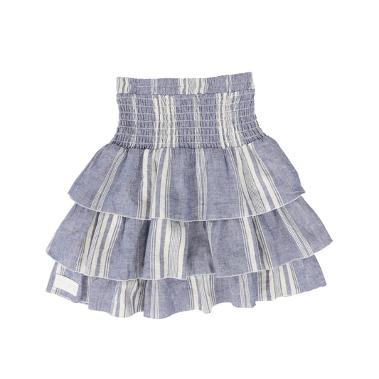 BACE COLLECTION BLUE STRIPED LAYERED SKIRT