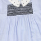 PAPILLON LIGHT BLUE EMBROIDERED FLORAL COLLARED DRESS