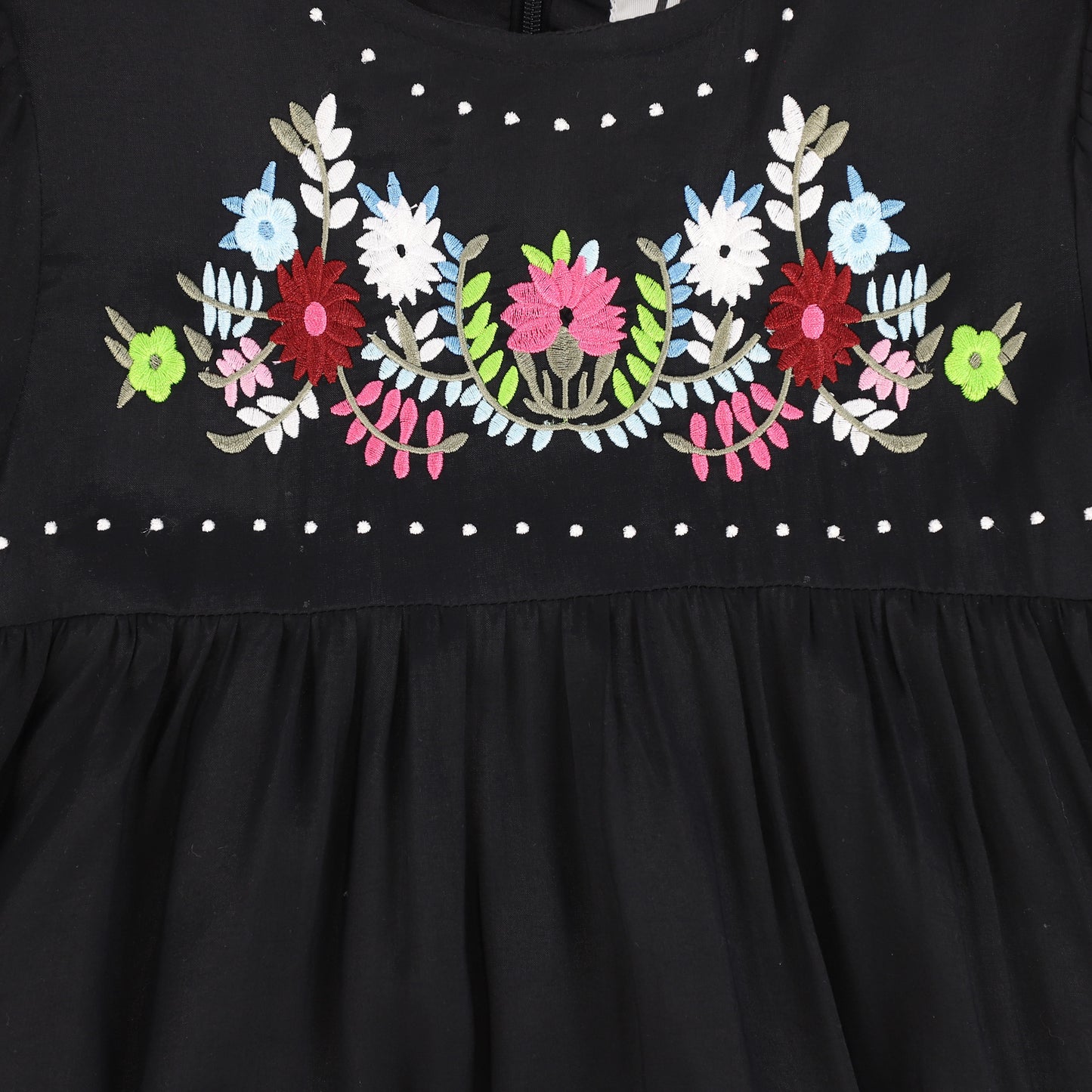 LILOU BLACK EMBROIDERED FLORAL TIERED MAXI DRESS [FINAL SALE]