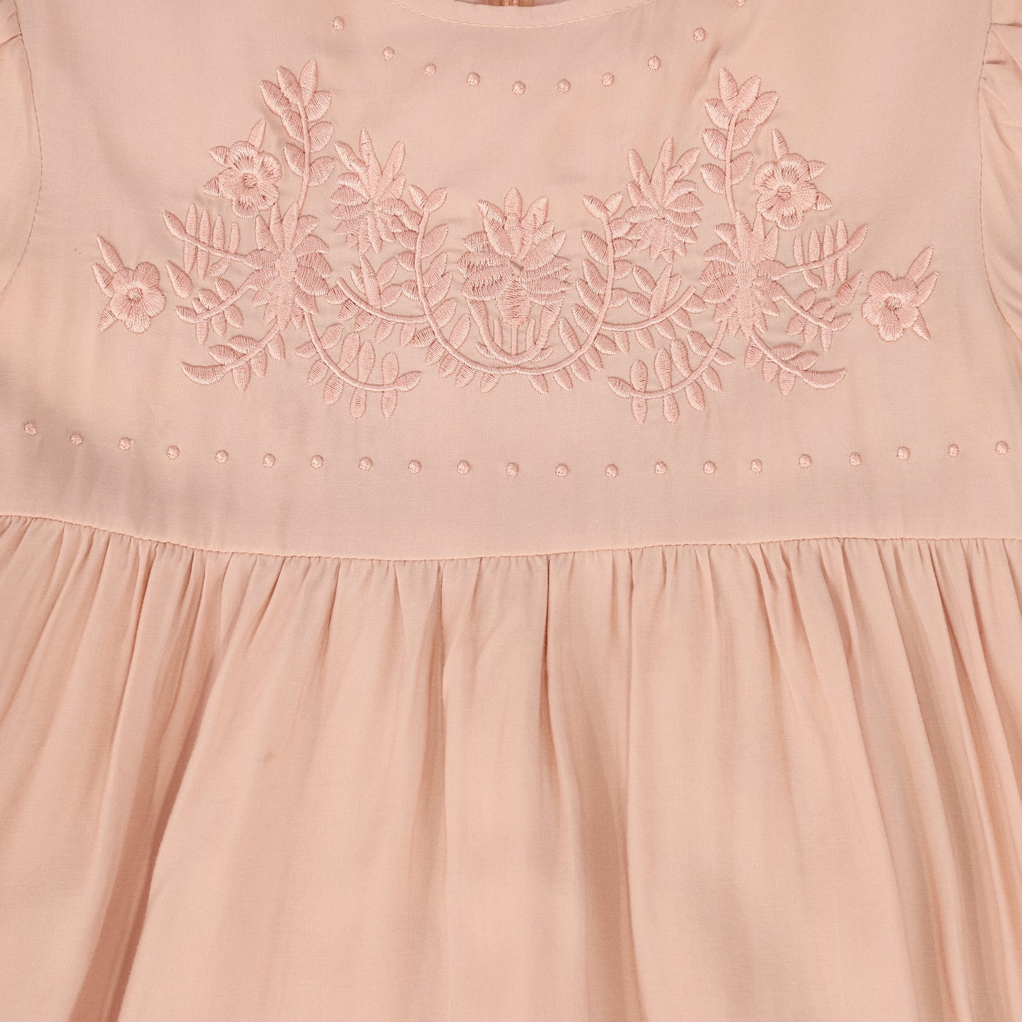 LILOU PINK EMBROIDERED FLORAL TIERED MAXI DRESS