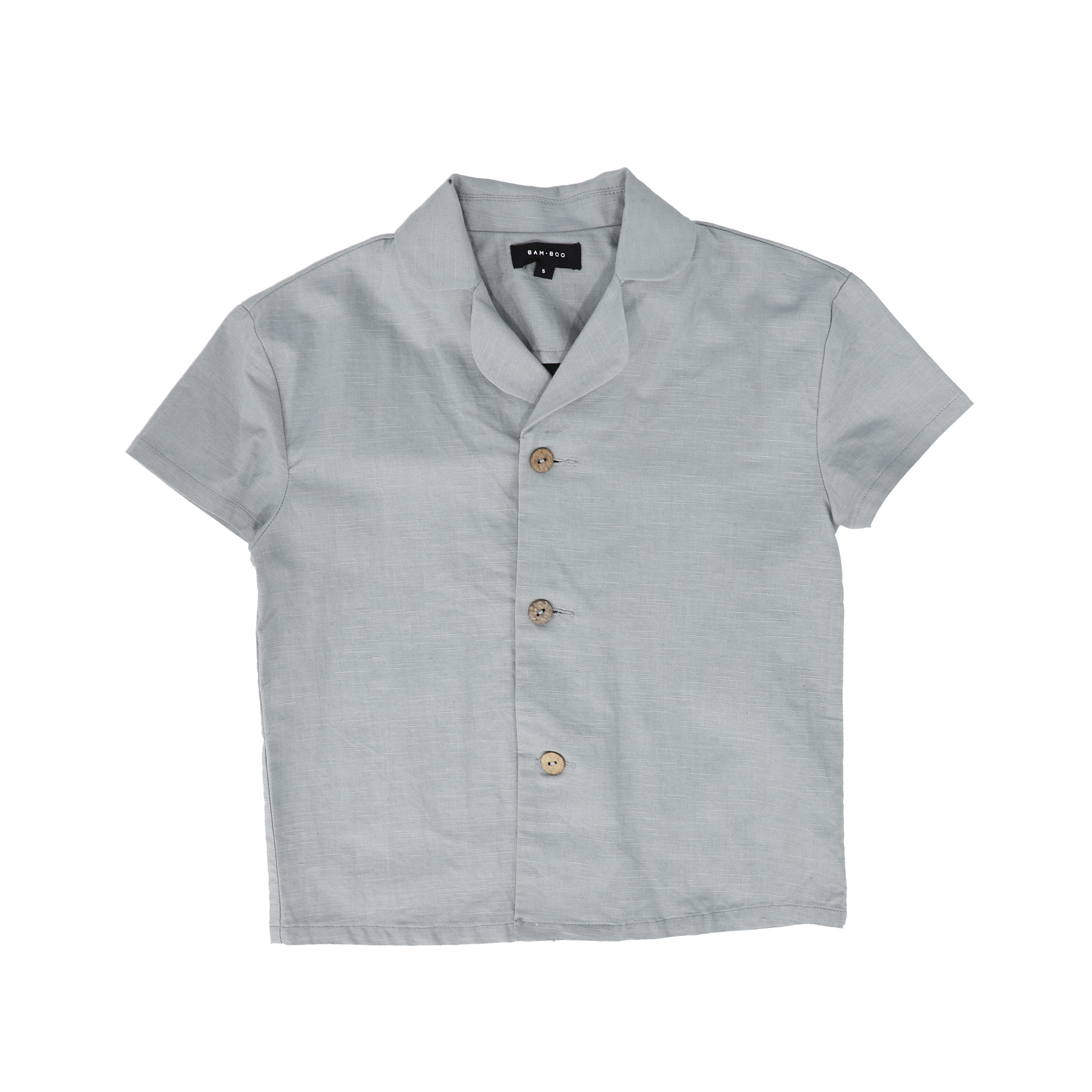 BAMBOO LIGHT BLUE LINEN BUTTON DOWN TOP [FINAL SALE] – Luibelle