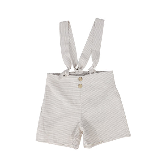 HARPER JAMES TAN HORIZONTAL STRIPED KNOTTED OVERALLS