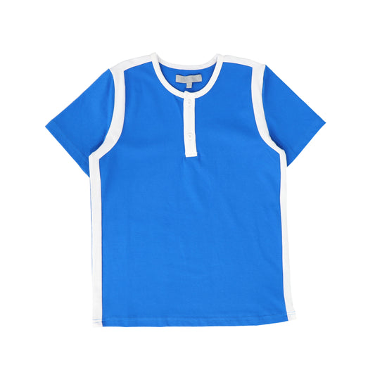 BACE COLLECTION BLUE PIQUE VARSITY SS TEE