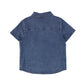 BAMBOO BLUE DENIM LETTER PATCH SS BLOUSE
