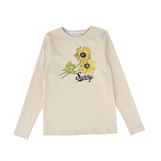 CABANA TAN SUNFLOWER SKETCH TEE [FINAL SALE]