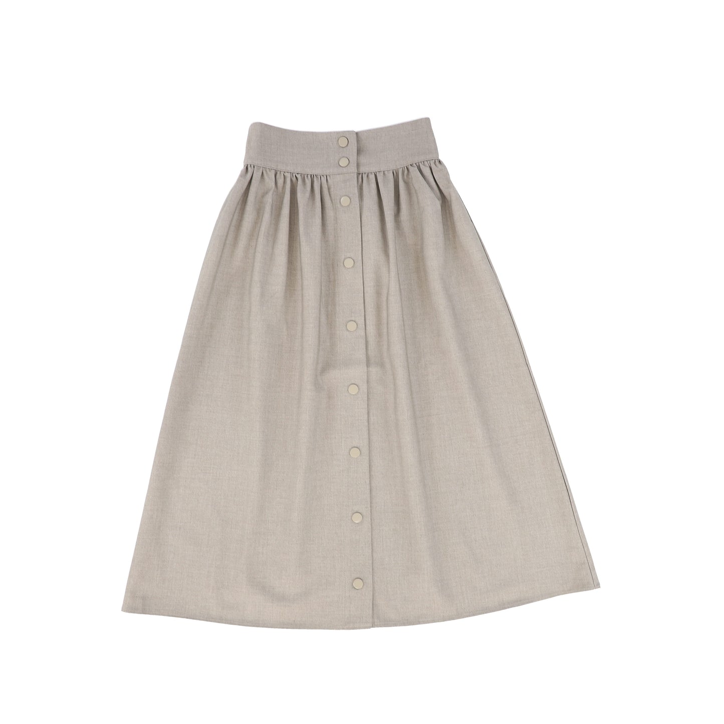 Valentina Beige Waisted Button Maxi Skirt [FINAL SALE]