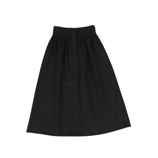 Valentina Black Waisted Button Maxi Skirt [FINAL SALE]