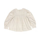BACE COLLECTION OATMEAL PLEATED DETAIL BUBBLE SLEEVE BLOUSE