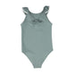 WATER CLUB SAGE RIBBED SCALLOP TRIM SWIMSUIT
