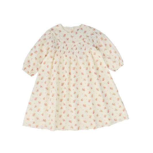 ONE CHILD FLORAL DOTTED PRINTED DRESS