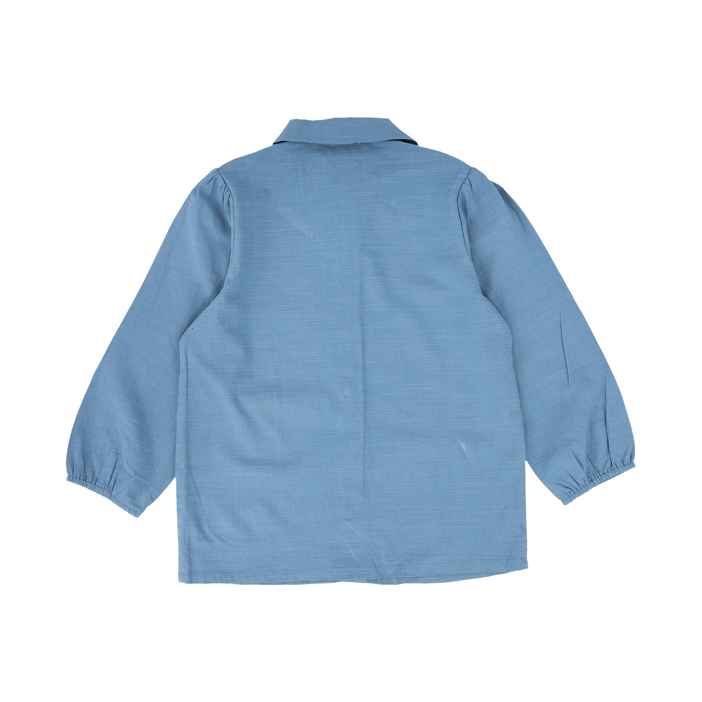 BACE COLLECTION BLUE PUFF SLEEVE COLLARD BLOUSE
