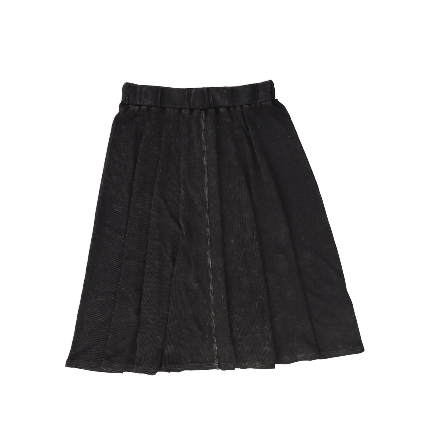 CABANA BLACK MINERAL WASH A-LINE RIBBED SKIRT [FINAL SALE]