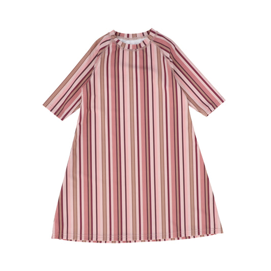 WATER CLUB BURGUNDY  STRIPED COVER UP