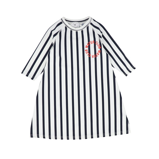 WATER CLUB NAVY LOGO STRIPED COVER UP