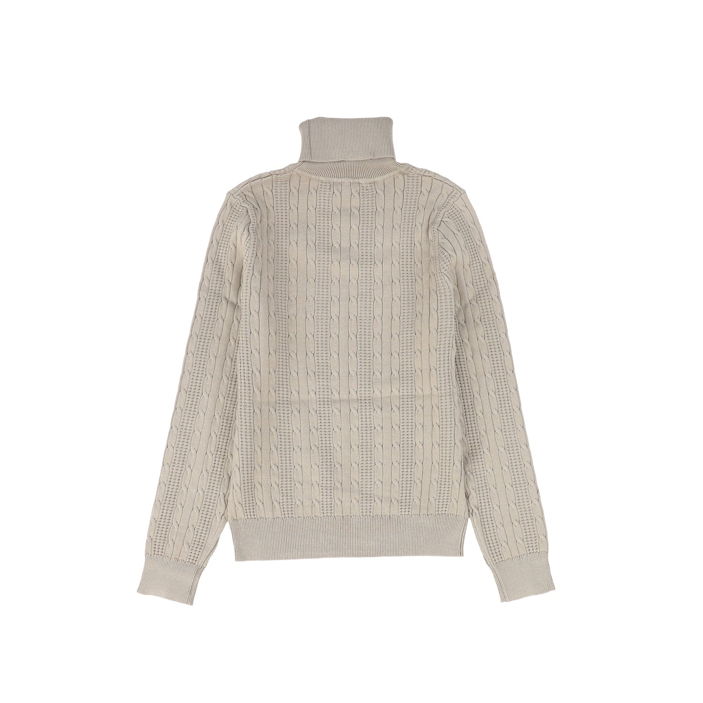 Valentina Beige Cable Knit Turtleneck [FINAL SALE]