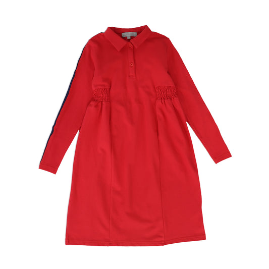 BACE COLLECTION RED PIQUE VARSITY DRESS [FINAL SALE]