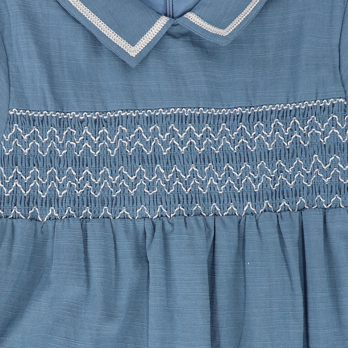 BACE COLLECTION BLUE SMOCKED COLLAR DRESS [FINAL SALE]
