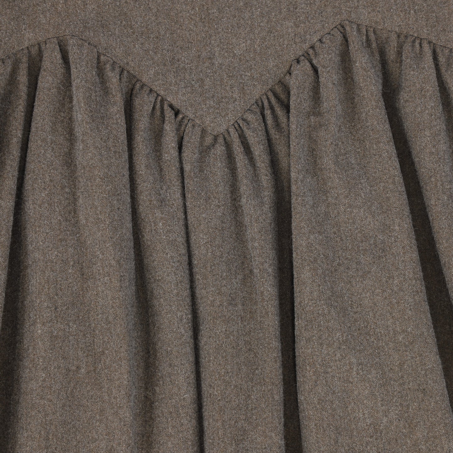 Bamboo Mocha Wool V Detail Midi Skirt [FINAL SALE]