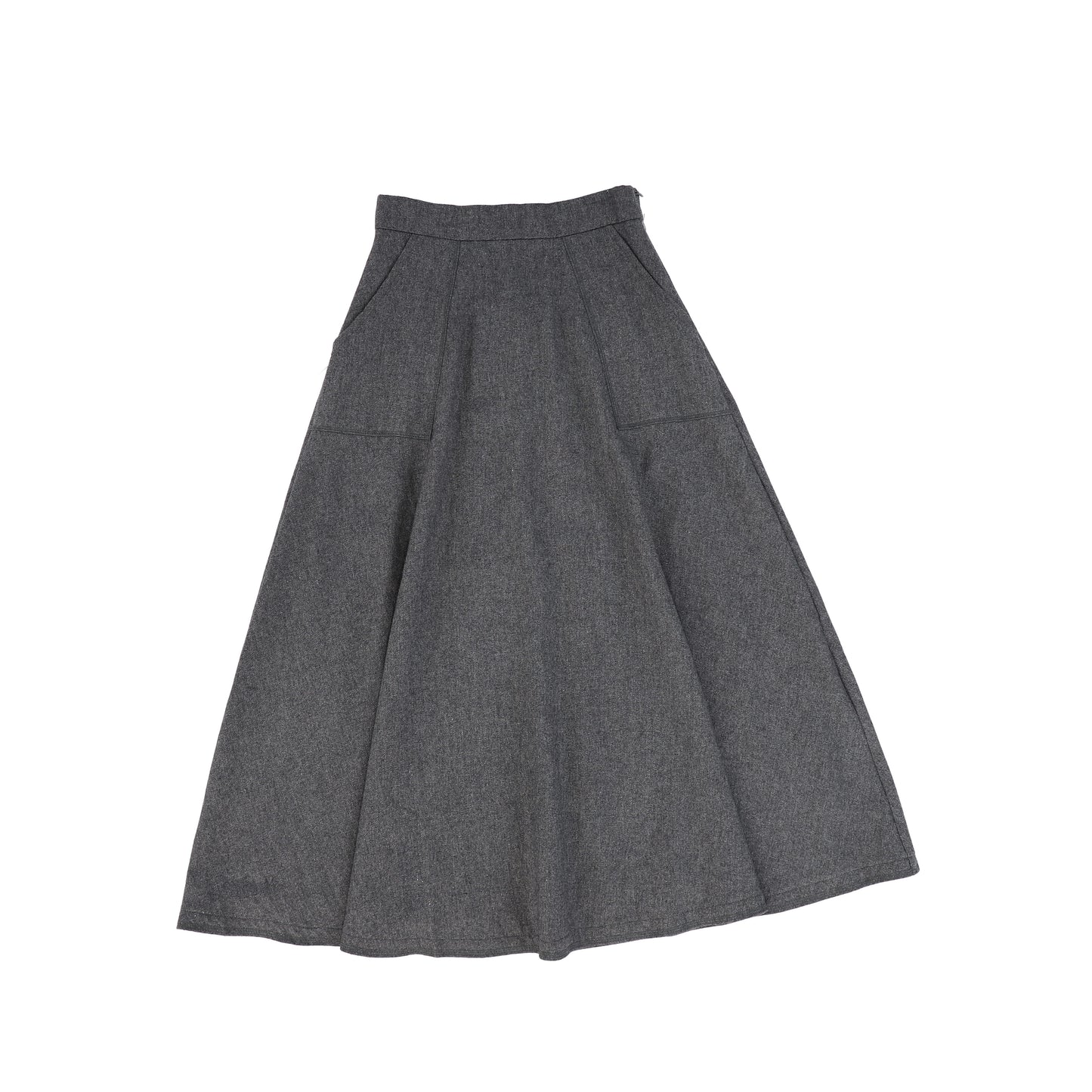 Bamboo Charcoal Wool Pocket Midi Skirt [FINAL SALE]