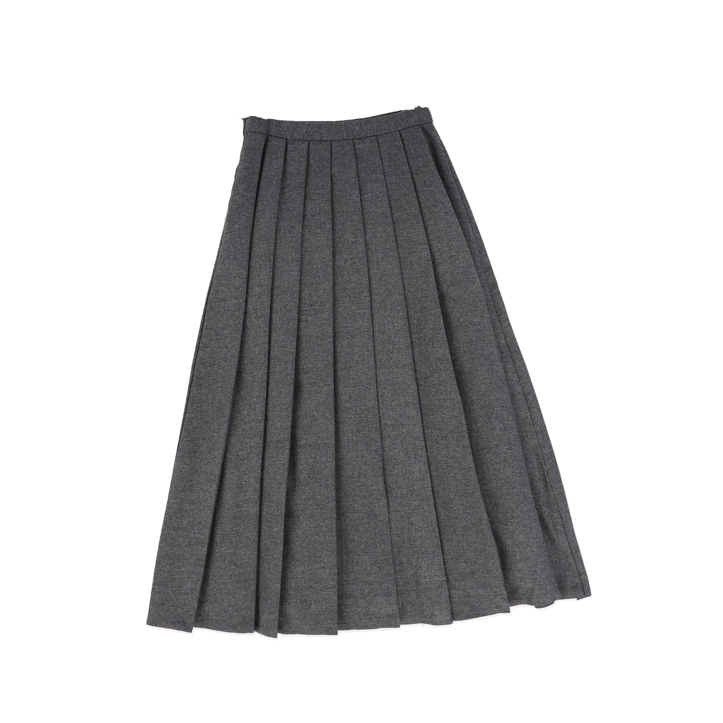 BAMBOO CHARCOAL WOOL PLEATED MAXI SKIRT [FINAL SALE]