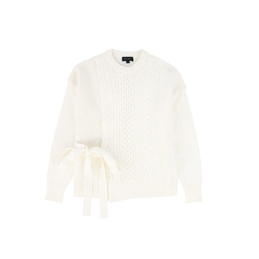 Bamboo Ivory Mid Side Tie Sweater [FINAL SALE]