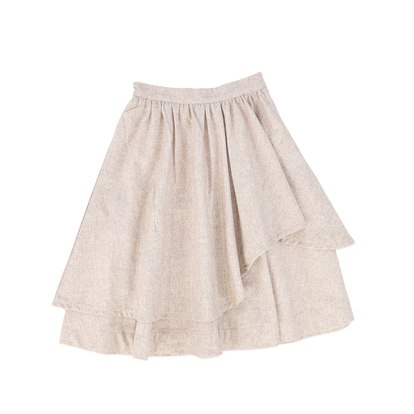 Bamboo Oatmeal Wool Layered Skirt [FINAL SALE]