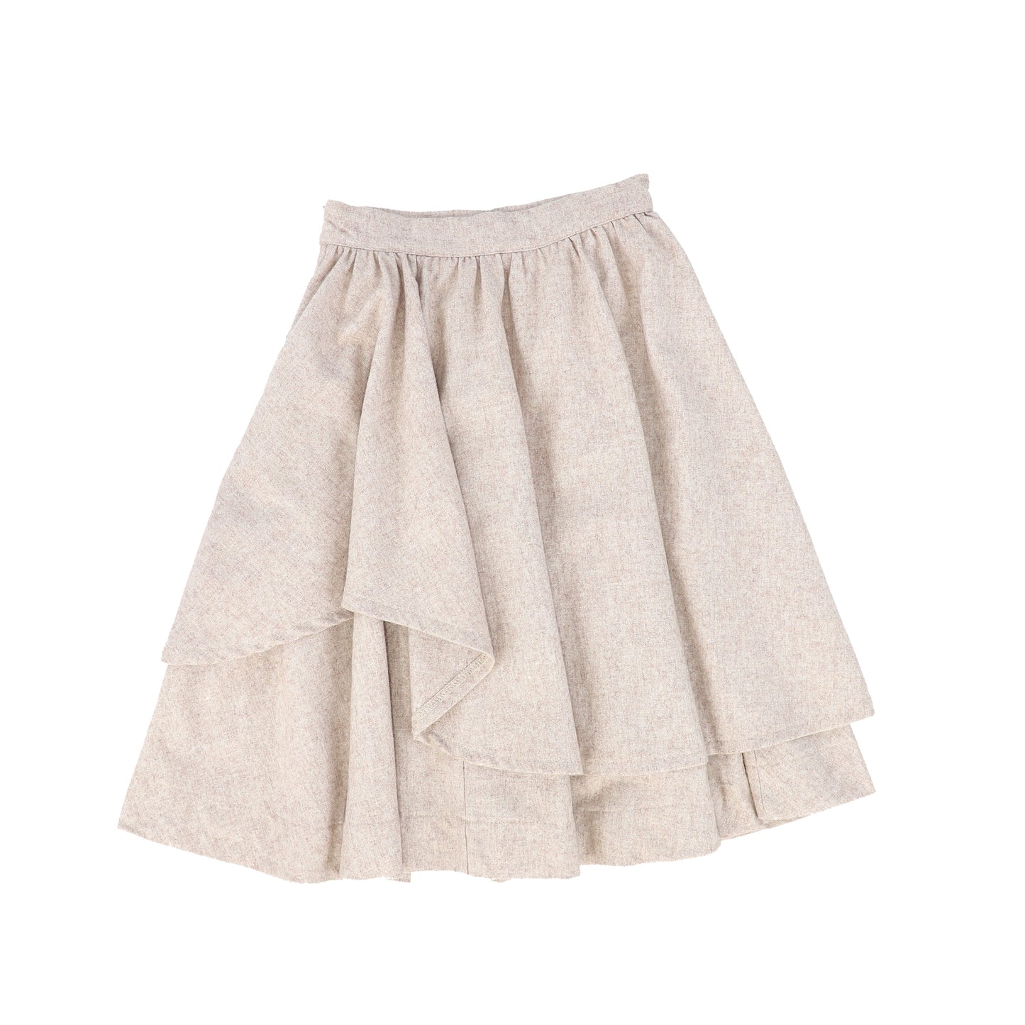 Bamboo Oatmeal Wool Layered Skirt [FINAL SALE]