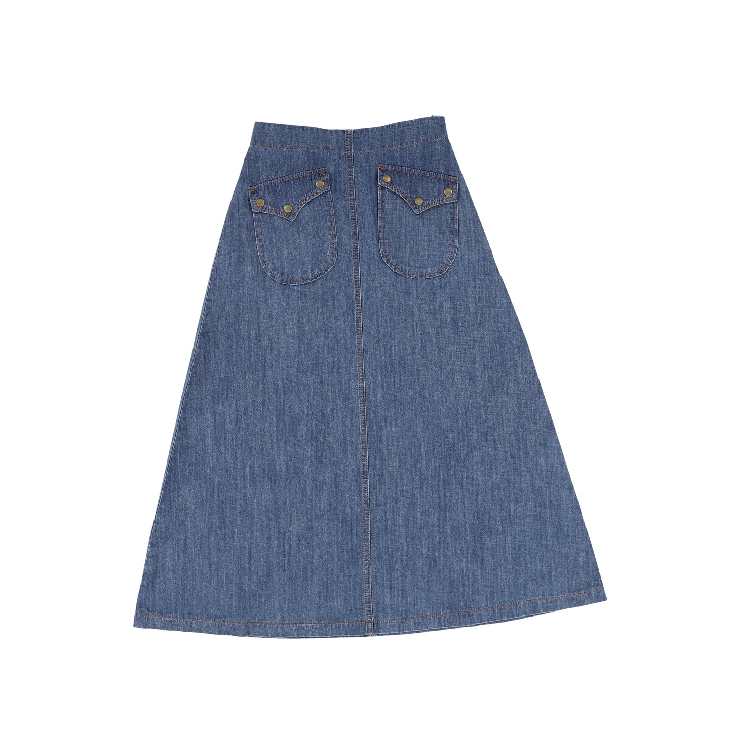 Bamboo Denim Pocket Midi Skirt