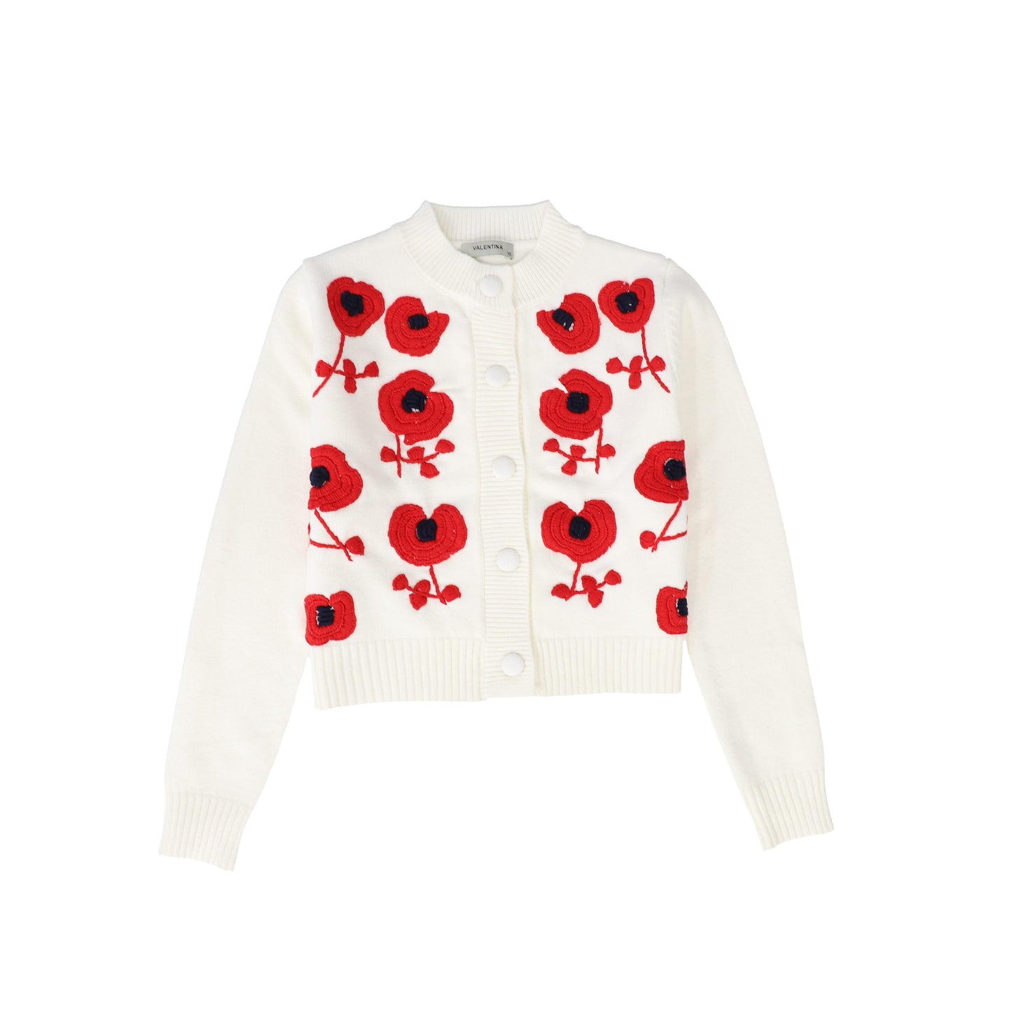 Valentina White Floral Embroidered Knit Cardigan [FINAL SALE]