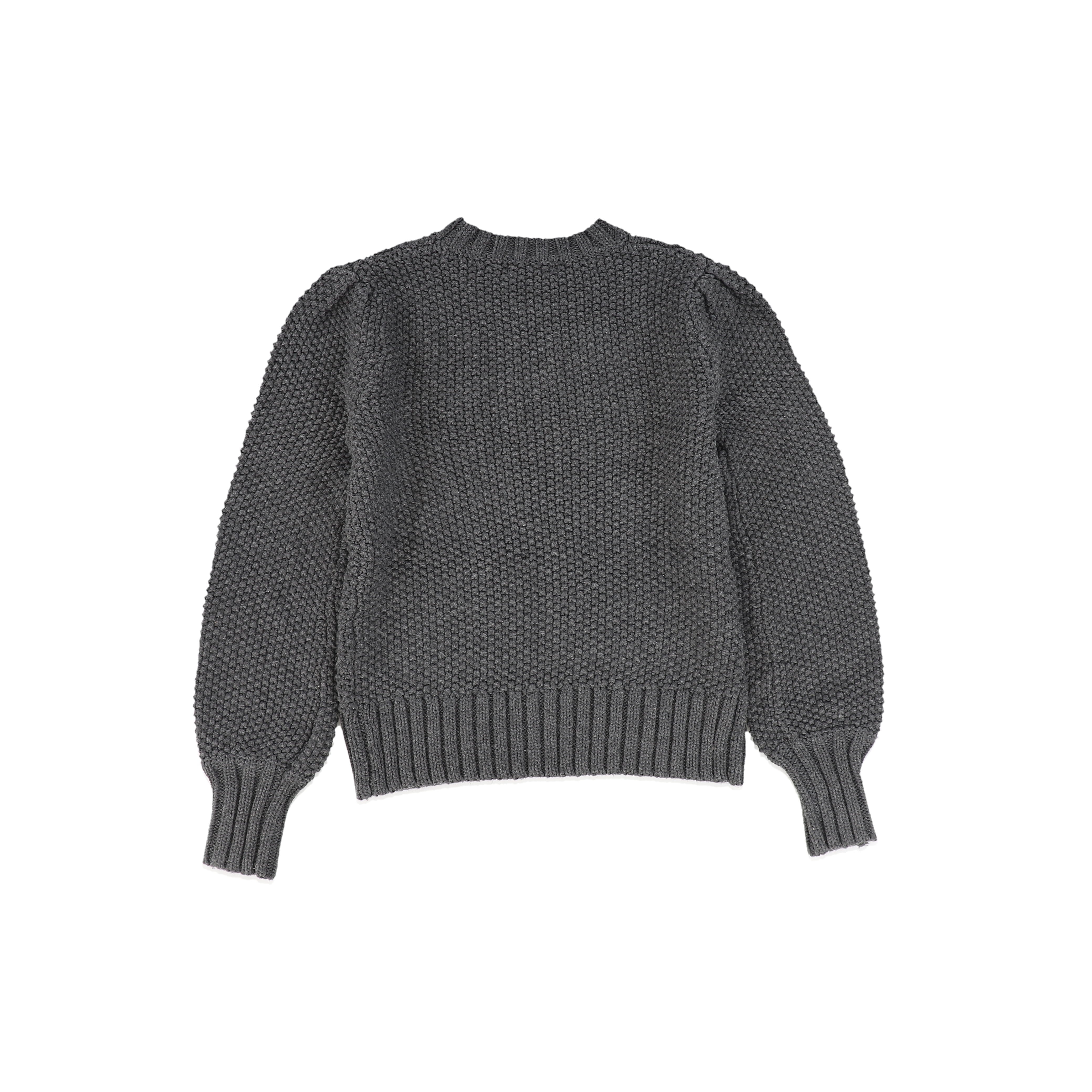 BAMBOO CHARCOAL CABLE KNIT PUFF SLEEVE SWEATER [FINAL SALE] – Luibelle