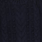 Bamboo Navy Cable Knit Puff Sleeve Sweater [FINAL SALE]