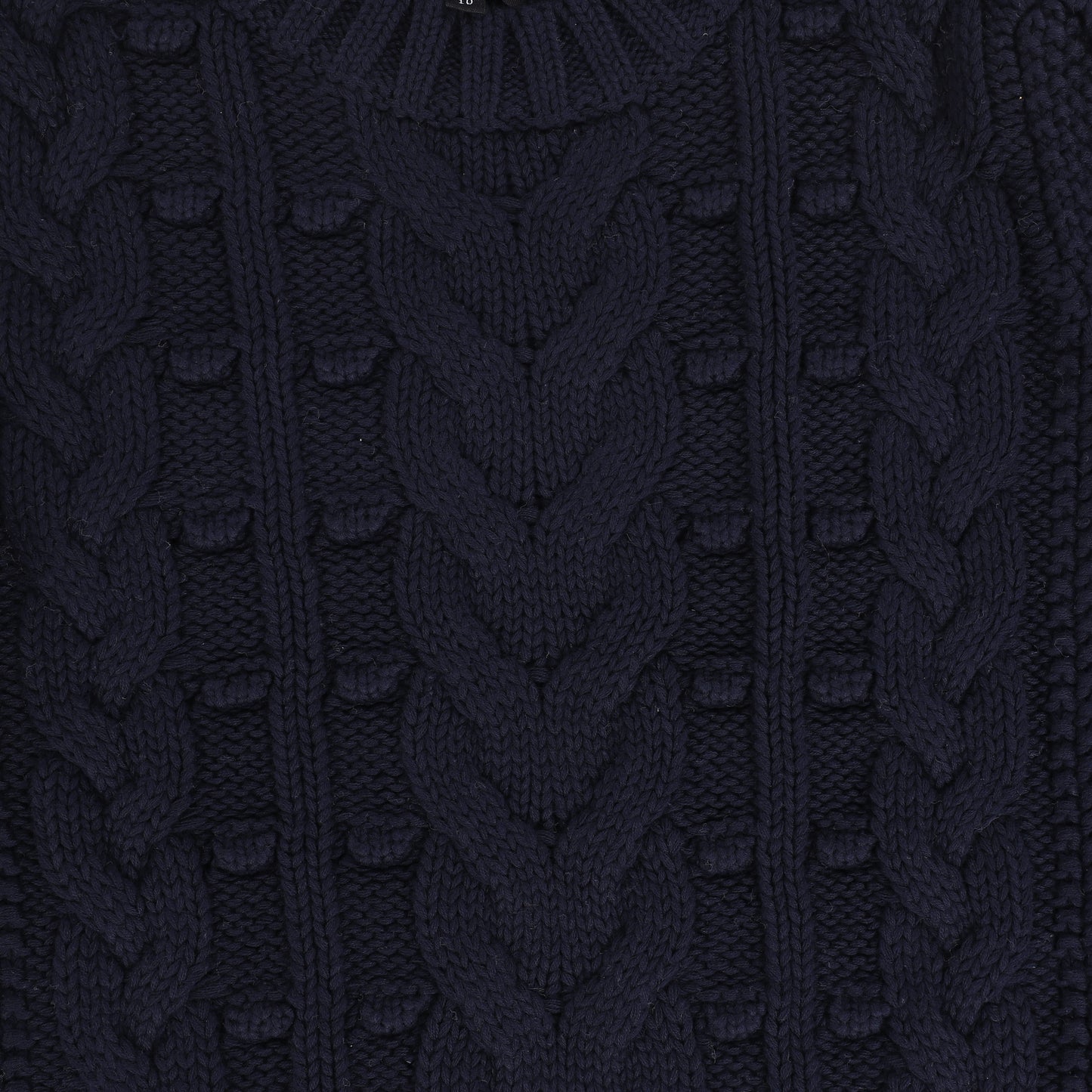 Bamboo Navy Cable Knit Puff Sleeve Sweater [FINAL SALE]