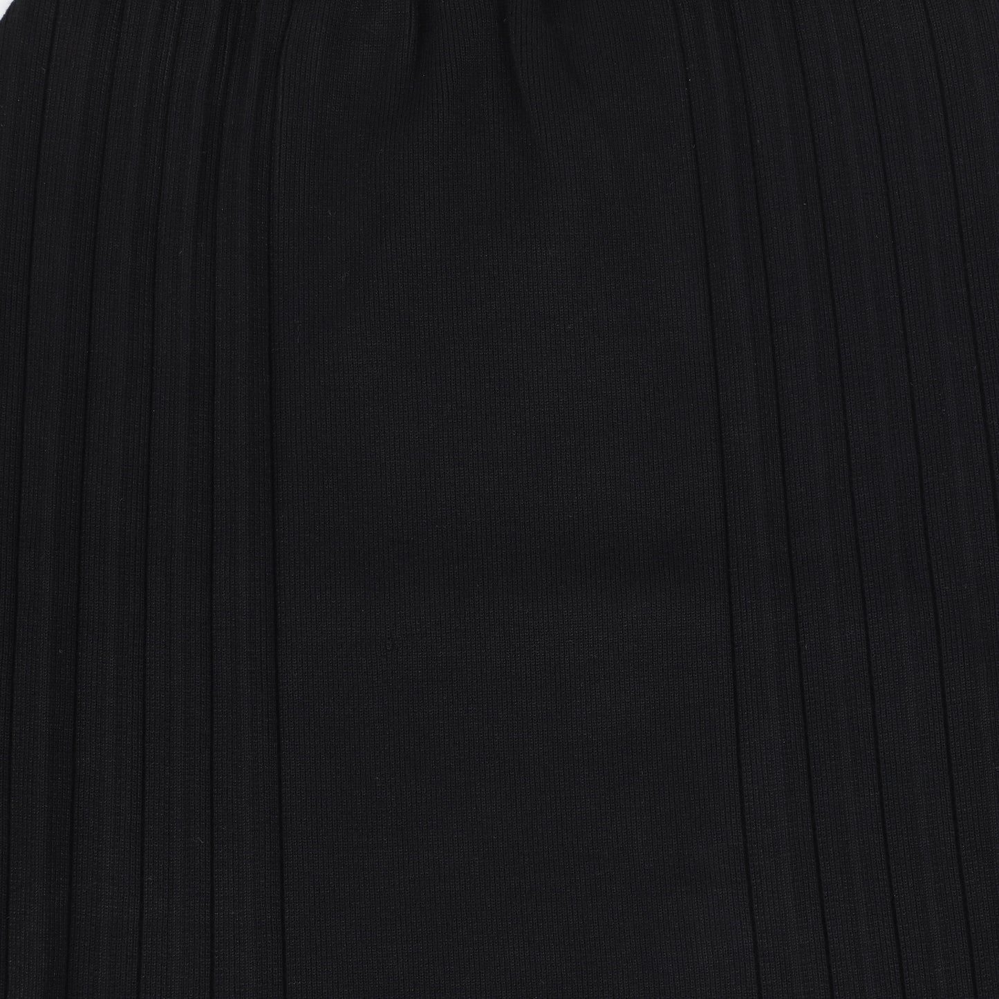 Bamboo Black Knit Pleated Detail Skirt [FINAL SALE]