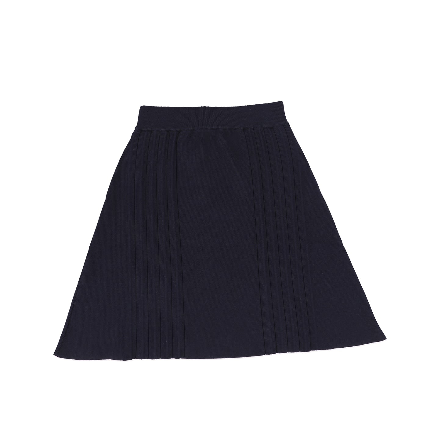 Bamboo Navy Knit Pleated Detail Skirt [FINAL SALE]